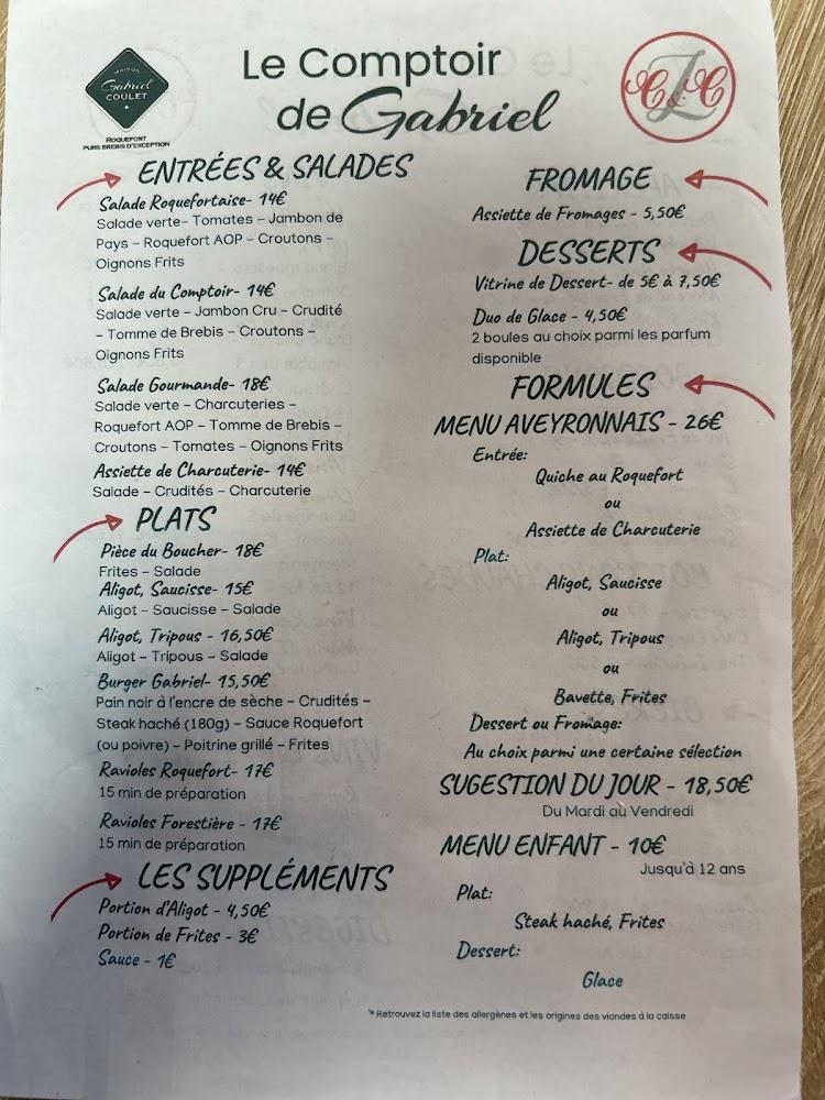Le Comptoir de Gabriel - Menu Image 2